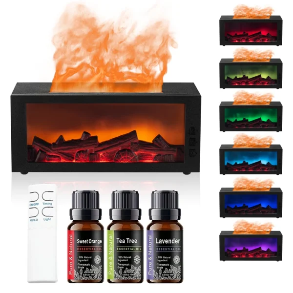 Fireplace Diffuser Color LED Flame Effect,  for Relaxing Aromatherapy